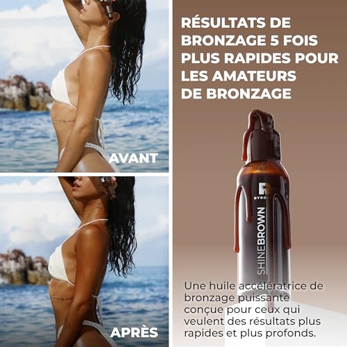 BYROKKO Shine Brown Chocolate Accélérateur de Bronzage en Huile (145 ml), Huile Bronzante efficace en Cabine de Bronzage et au Soleil, Accélérateur Bronzante Rapide pour un Bronzage Intense – vue 2