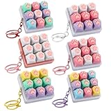 VioraWhite 6 Pcs Keyboard Fidget Clicker Cat Paw Fidget Keychain 9-in-1 Keyboard Stress Relief Decompression Button Finger Clicker for Office Gifts Adults to Relief Stress