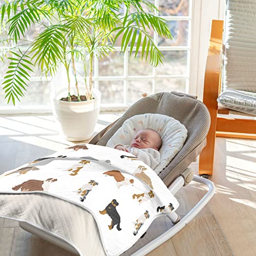 Image of Swaddle Blanket Australian Shepherd Dog Cotton Blanket for Infants, Receiving Blanket, Lightweight Soft Swaddling Blanket for Crib, Stroller, Nursery Blankets, 30x40 in