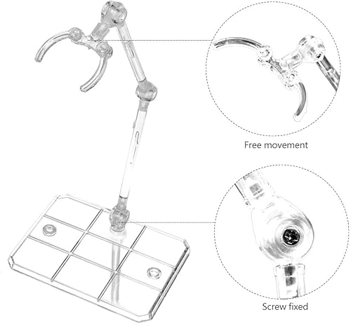 Miniatura 4 de XISTEST Soporte para figura de acción, 2 piezas, soporte para figura de acción de montaje, base de soporte para modelo de muñeca, compatible con HG