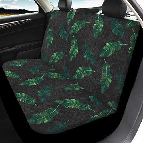 Image of Modysero Tropical Leaves Print Car Seat Cover Full Set for Men Women Breathable Soft Full Coverage Auto Seat Covers Custom Elastic Easy Install Car Accessories for Car SUV Truck