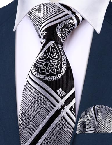Image of Barry.Wang Boys Ties School Pre-Tied Kids Necktie Handkerchief Clip Set Uniforms Child Ties for 8-14 Years Wedding Party