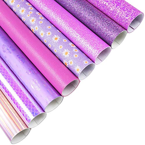 Aomry - Set di 8 fogli misti in ecopelle (21 x 30