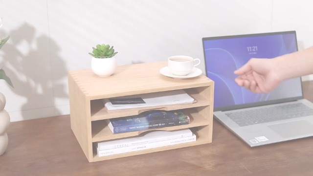 Office Desk Accessories KIRIGEN Desk Organizer With 3 Drawers - Wood ...