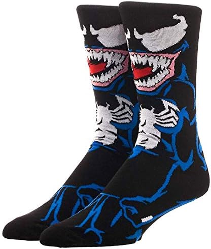 Bioworld Marvel Venom 360 Crew Sock Black Standard