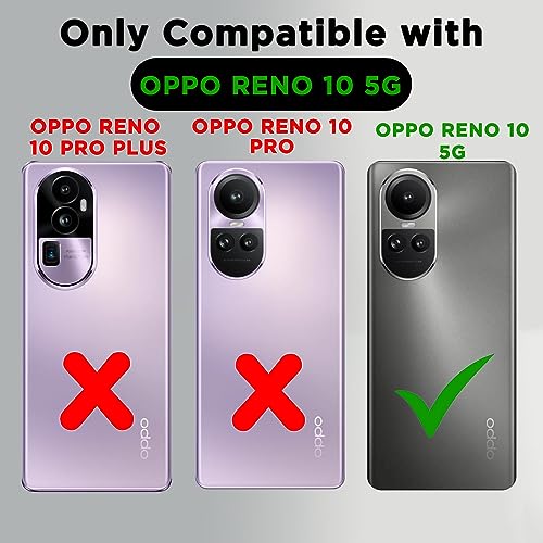 Image of Pikkme Oppo Reno 10 5G Flip Cover Leather Finish | Inside TPU with Card Pockets | Wallet Stand and Shock Proof | Complete Protection Button Flip Case (Coffee)