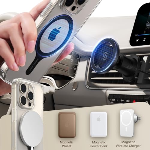 SYNCWIRE Anel de metal magnético (pacote com 3), compatível com adesivo MagSafe, suporta carregament