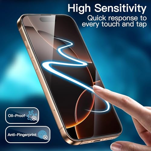 Image of IQShield Screen Protector Tempered Glass Guard for iPhone 16 Pro Max - 9H Hardness, HD Clear, Case Friendly [1 Pack]
