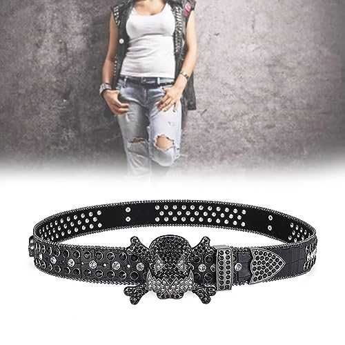 Rock Skull Decor Adult Waist Belt Luxurious Waist Belt Fashion Belts Adjustable Buckle Belt for Nightclub2