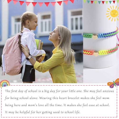 First Day Of Kindergarten Pre K School Mommy And Me Bracelets Gifts, Back To School String Matching Bracelet Set For Mom Daughter Son2