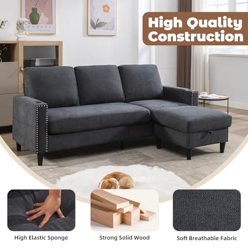 Siiejia Convertible Sectional Couches For Living Room thumb #2