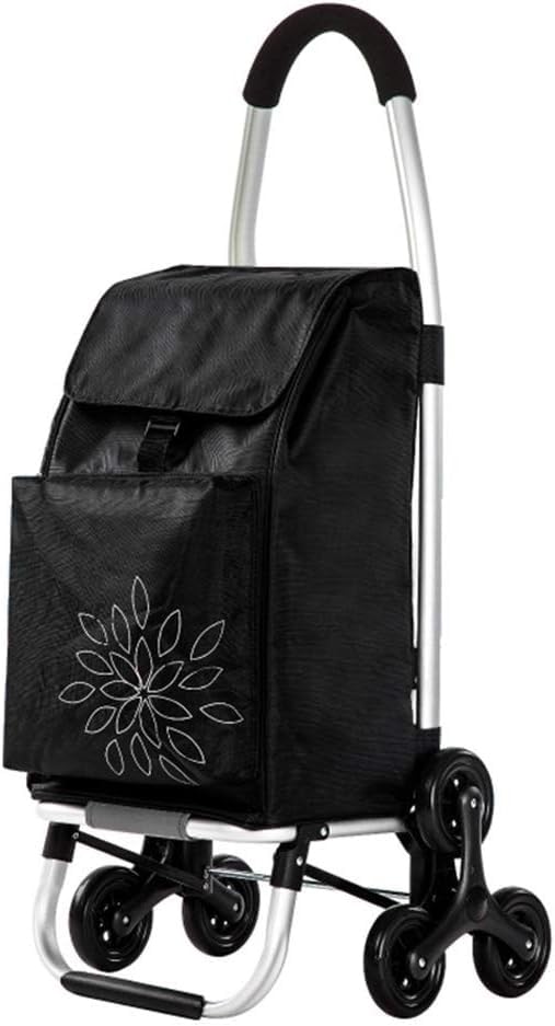 Carrito de compras ligero para aislamiento con 6 ruedas, plegable y apto para subir escaleras, para mercado y traslado de bolsas miniatura 1