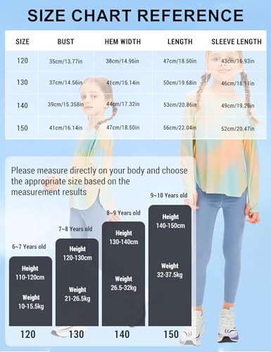Image of Venzina Girls' Long Sleeve Workout Top with Thumbholes Quick-Dry 4-Way Stretch Moisture Wicking Shirt for Yoga, Dance, Gymnastics(Age 6-10)