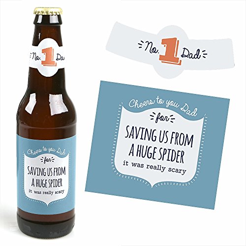 Big Dot Of Happiness Cheers To You, Dad - Decorations For Men - 6 Beer Bottle Label Stickers And 1 Carrier #TOP7