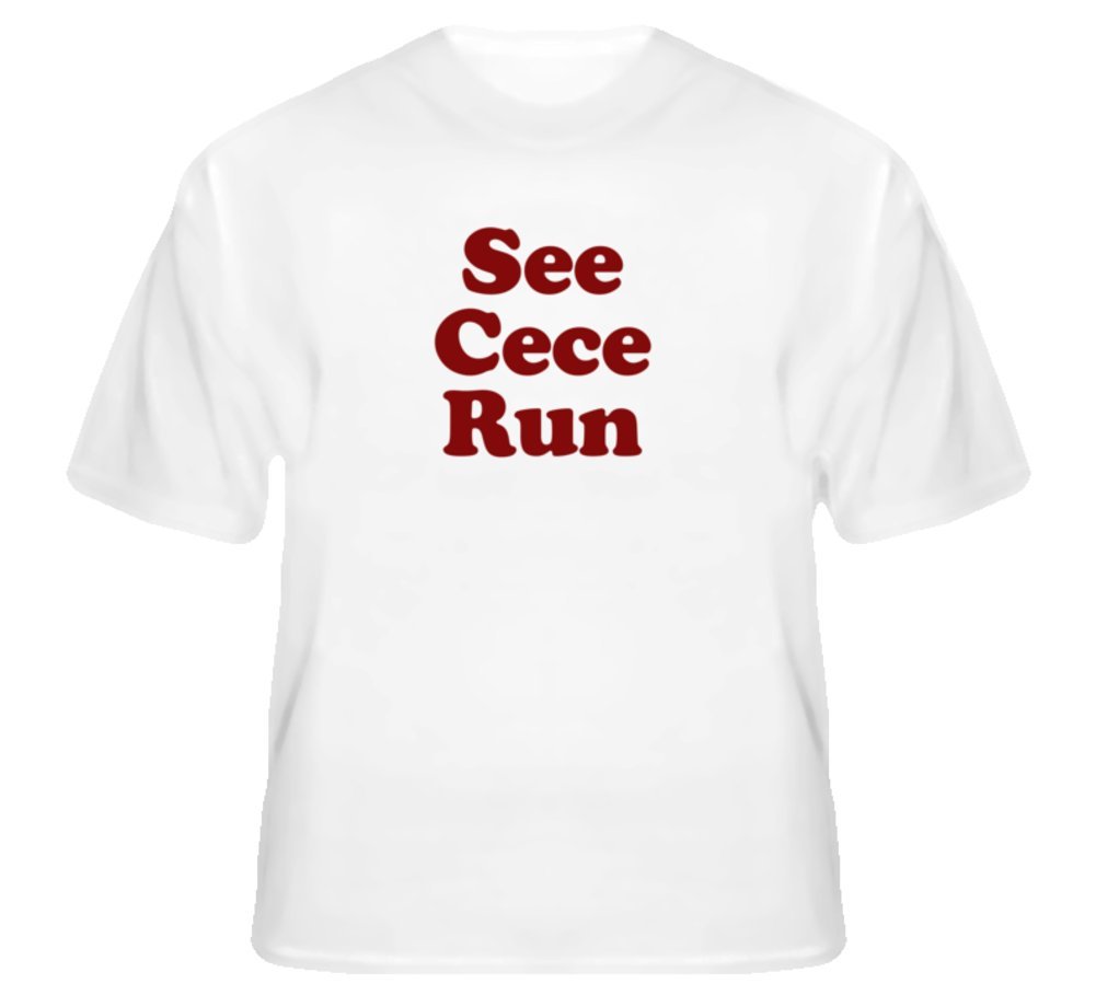 See Cece Run New Girl Funny Running T Shirt T Shirt M White