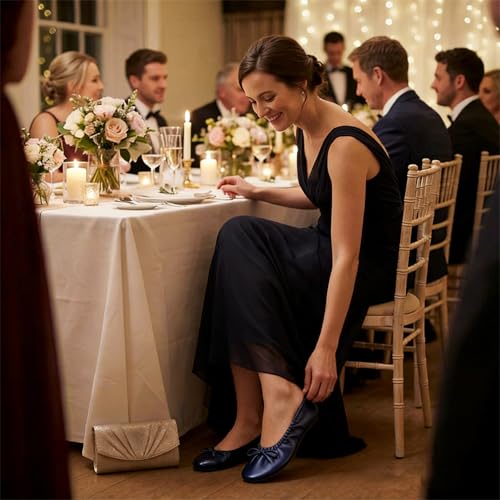 Image of Women's Foldable Ballet Flats - Portable Flat Shoes for Travel and Wedding that Fit in Your Purse