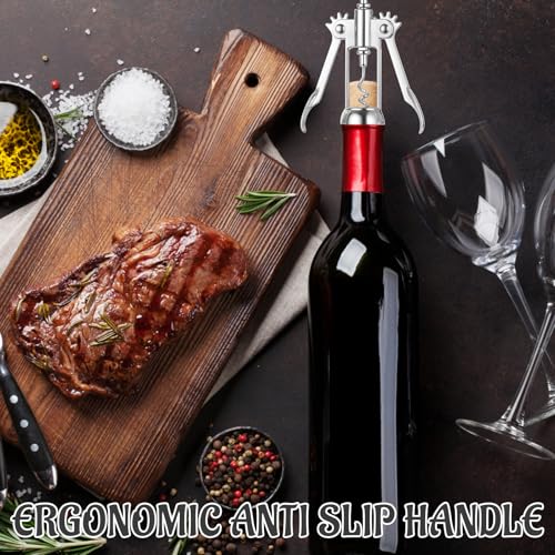 1 Pcs Wine Bottle Opener and 2 Pcs Champagne Stoppers Set, Corkscrew Wine Opener with Stainless Steel Champagne Stoppers, Essential Bar Accessories for Wine Lovers - Image 6