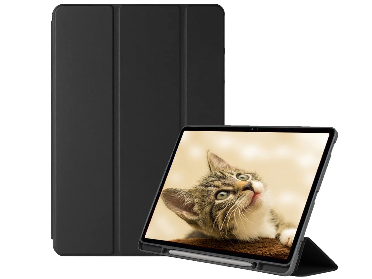 ORRINKART Tri-Fold Smart Cover Case for Samsung Galaxy Tab S7 FE 12.4 Inch 2021 (T735) with S-Pen (Pencil) Holder PU Leather Case - Black (B09BVSCYRJ) Amazon Price History, Amazon Price Tracker