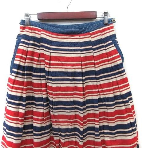 アダムエロペ Adam et Rope' フレアスカート ロング ボーダー 38 マルチカラー MO レディース