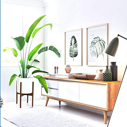 Fox & Fern Mid-Century Modern Plant Stand - Cherry - EXCLUDING 11" White Ceramic Planter Pot