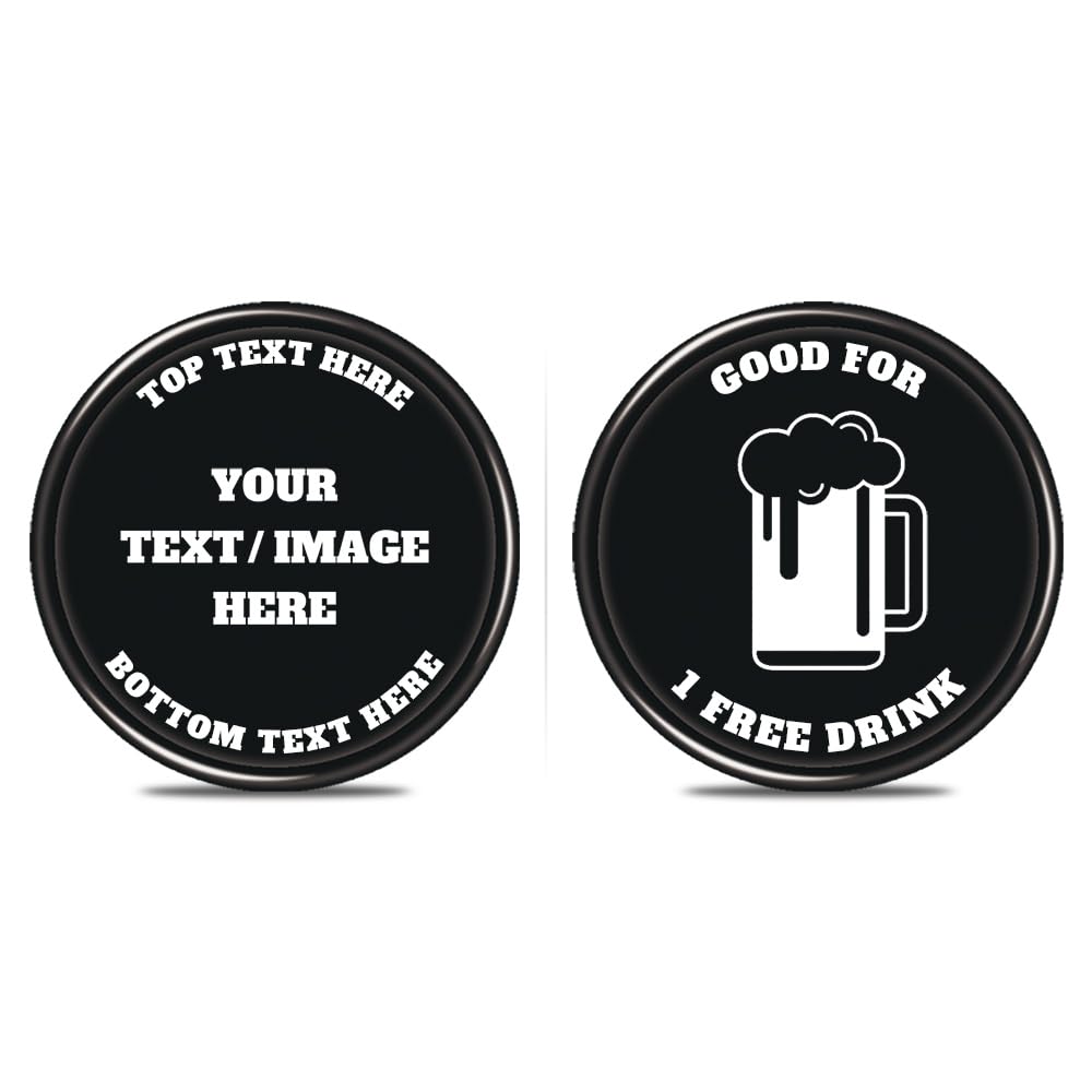 200 PCS Personalized Plastic Poker Chips, Full Color Print Your Logo and Text on The Chip, Good for Drink Tokens, Poker Card Game