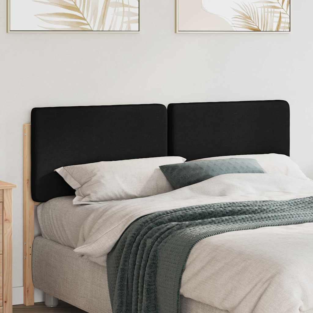 Tête de lit rembourrée en pin massif marron et noir 145,5 x 12 x 84,5 cm pour chambre à coucher, rembourrée avec housse en tissu, montage mural, panneau mural élégant pour lit double et lit