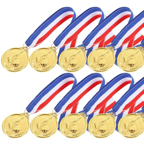 Medallas de fútbol de aleación de zinc doradas para estudiantes y entrega de premios