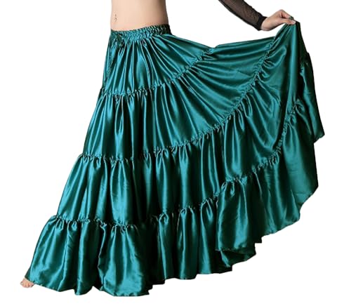 Indian Trendy Women's Satin 6 Yard 4 Tiered Gypsy Belly
