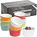 Chefarone Soufflé Förmchen 10er Set backofenfest - Creme Brulee Schälchen Keramik zum Backen und Anrichten - mini Auflaufformen 200 ml - 10er Set multicolor (9 x 7.5 x 5 cm)