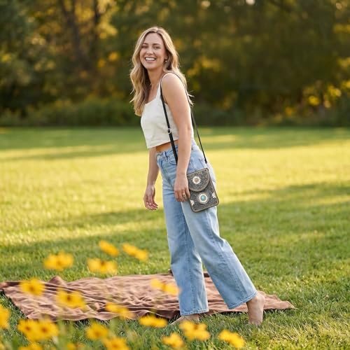 Image of Small Crossbody Bags for Women Designer Cell Phone Bag Boho Shoulder Wallet Purse