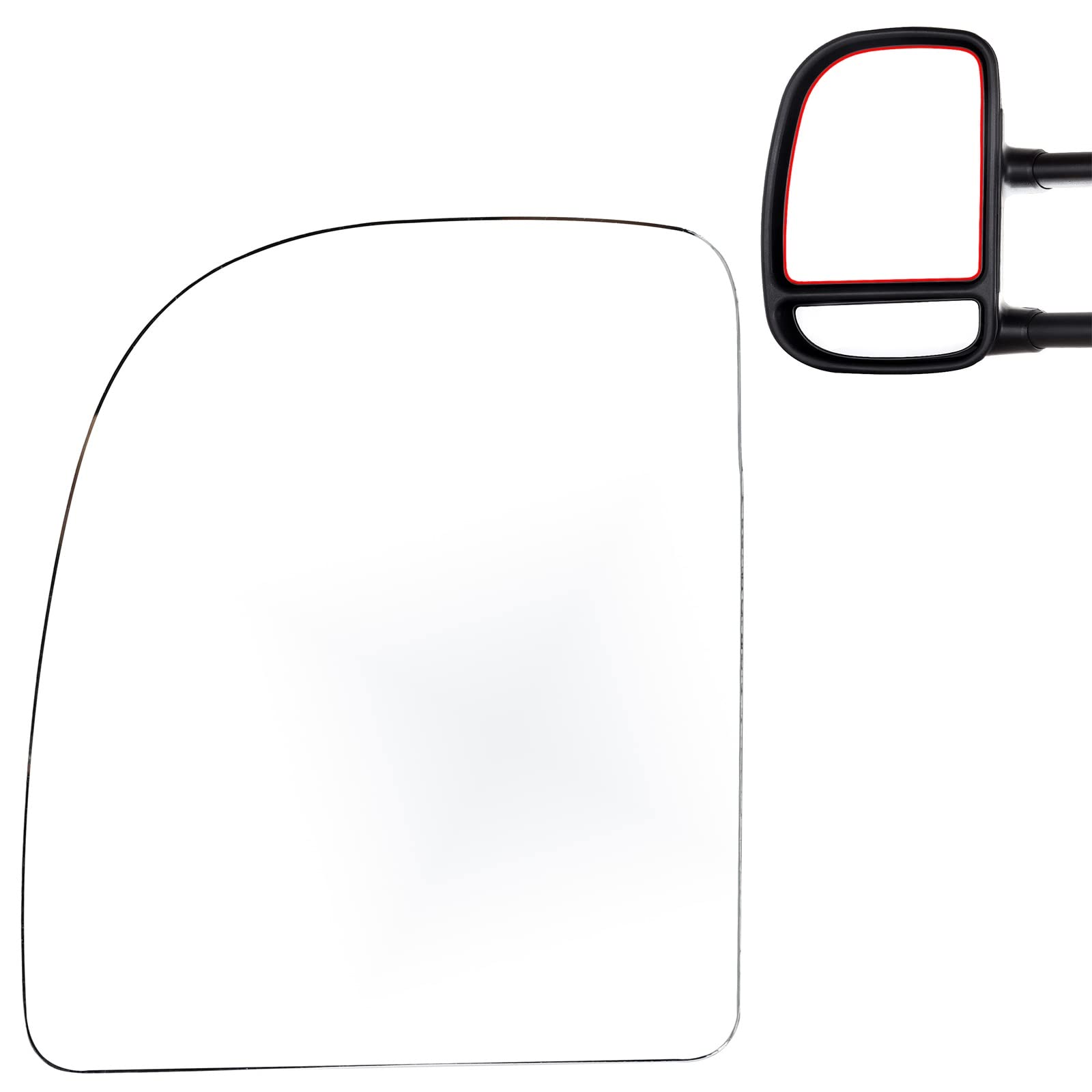 SCITOO Side Mirror Glass Replacement Fits for 1999-2016 For Ford F-250 F-350 F-450 F-550 Super Duty 2000-2005 For Ford Excursion, Left Upper Side Mirror Glass
