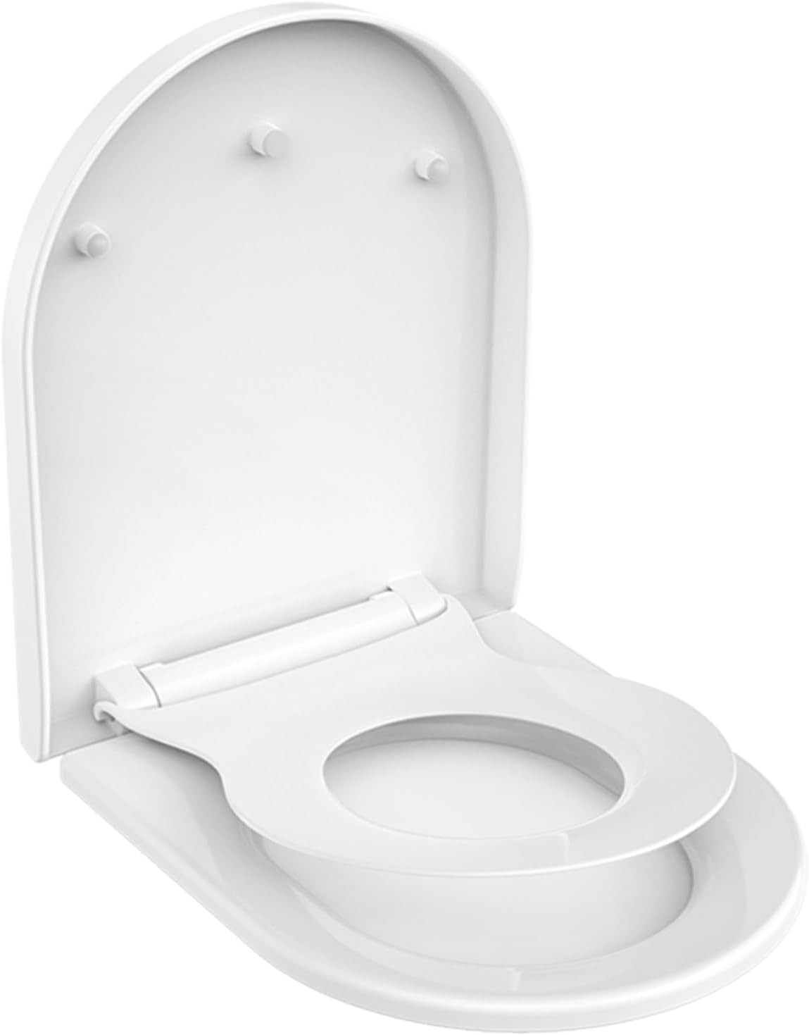 – Family Toilet Seat, MUJIUSHI Soft Close Toilet Seat with Built-in Child Seat, Potty Training 2 in 1 Seat with Quick Release, Simple Top Fixing, Non-Slip Anti-Bacterial U/D Shape Toilet Cover White
