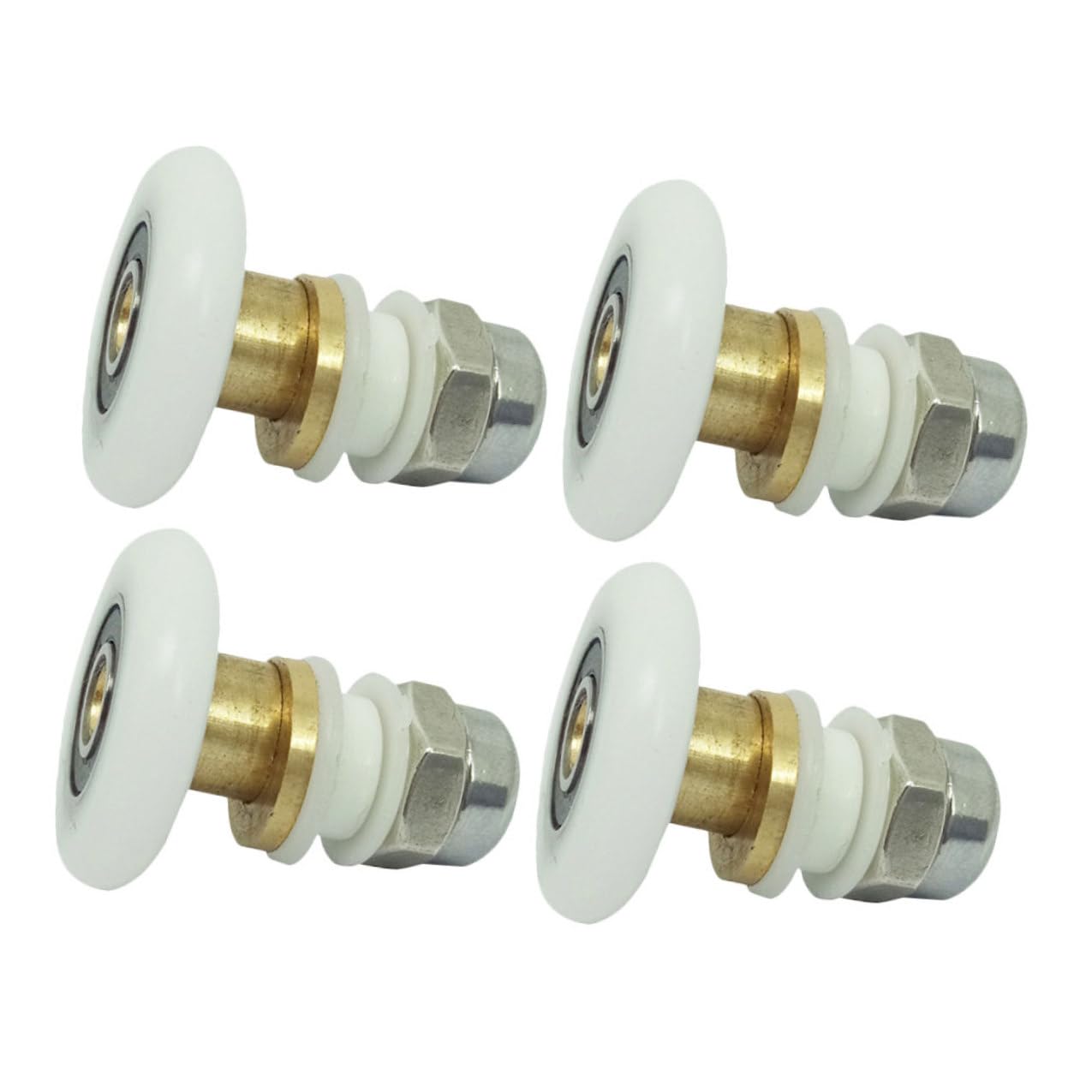 Rodillos de acero inoxidable de alta durabilidad para puertas de vidrio de baño, 4 u.