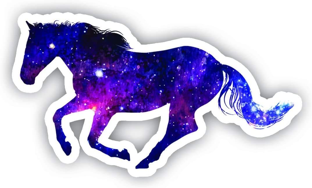 Horse Running Galaxy Magnet - Bold Space Metallic Style, 5" Round Decorative Magnet - 3 Pack, Vinyl Material