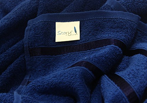 Image of Story@Home Cotton Towel Set of 6 | Hand Towel | Bath Towels | Navy Blue | 100% Cotton Soft Towel | Bath Towels for Men, Women & Kids | 450 GSM | Gym Towel | Perfect for Everyday Use