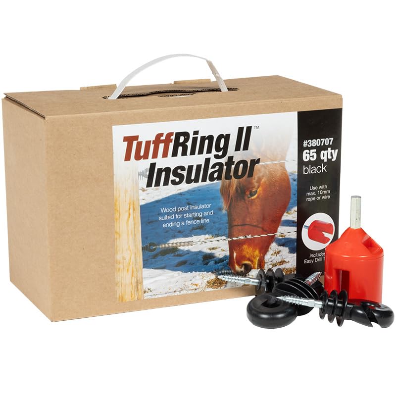 Premier 1 TuffRing Screw-in Wood Post Insulator for Low-Tension Fences (Box of 65)