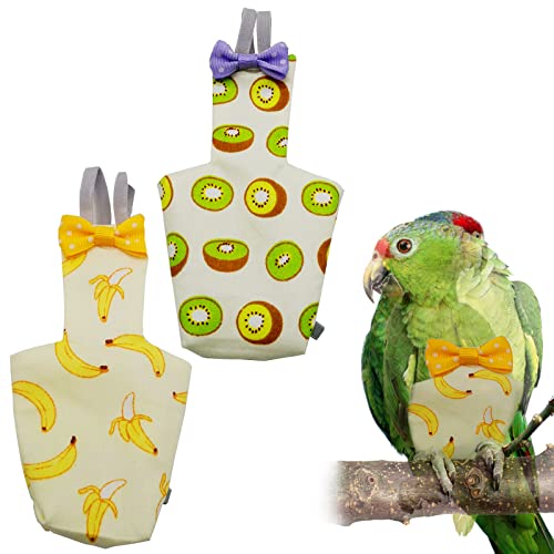 LINKIM BOLLY 2Pcs Bird Diaper Washable Parrot Diapers Washable Reusable Birds Parrot Bird Clothes Feces Pockets Diapers Can Fly Diapers Washed Diapers Canary Starlings