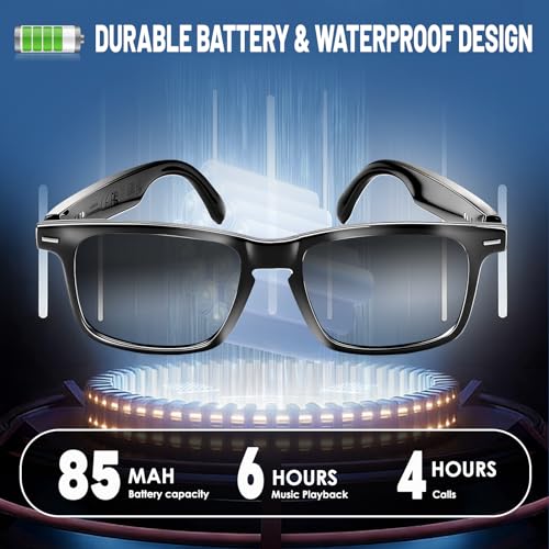 Image of AI Smart Glasses for Men & Women - Powered by ChatGPT, 164+ Languages Translation and Photochromic Lens, Meeting Assistant, Bluetooth Glasses w / Music & Hands-Free Calling, UV & Blue Light Protection