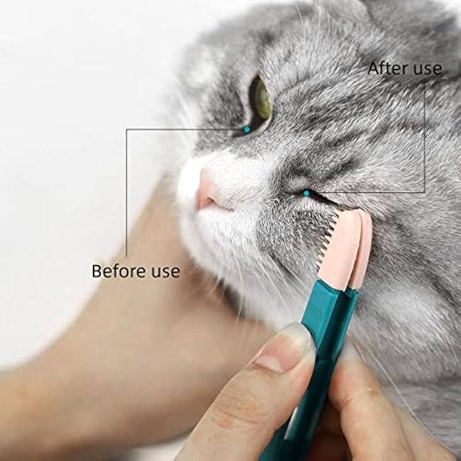 Cat Grooming Brush - Pet Eye and Acne Cleaner, Tear Stain Remover Comb for Small Dogs and Cats-hZPMmjYt