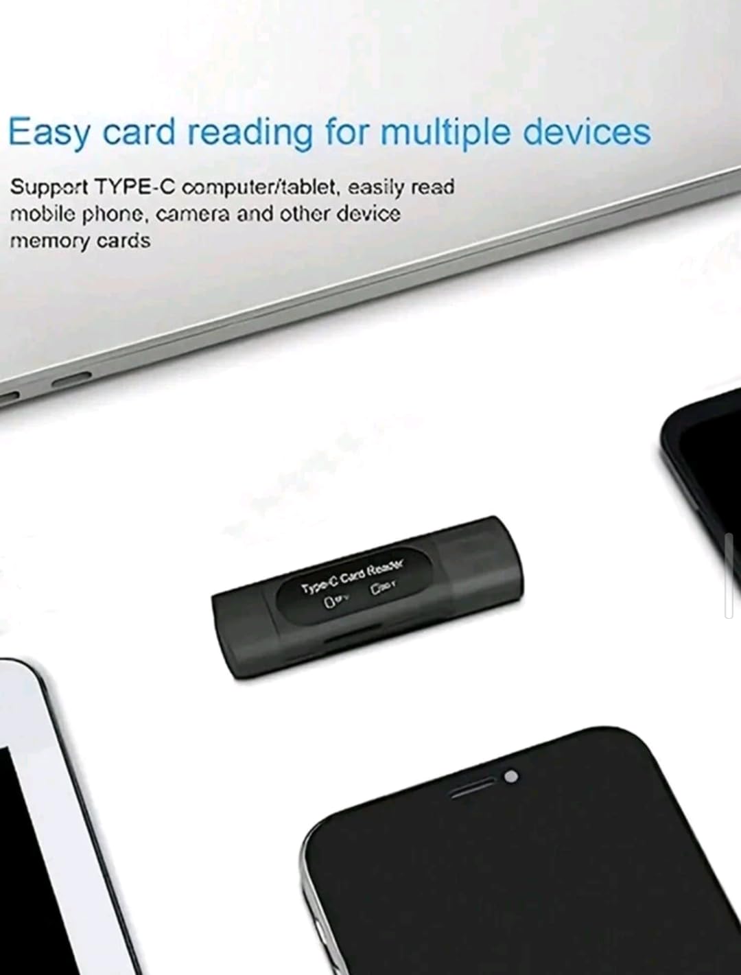 Szybki czytnik kart typu C – USB 3.0, podwójny port karty pamięci SD/TF, transfer danych 5 Gb/s, kompatybilny z laptopami, smartfonami i tabletami