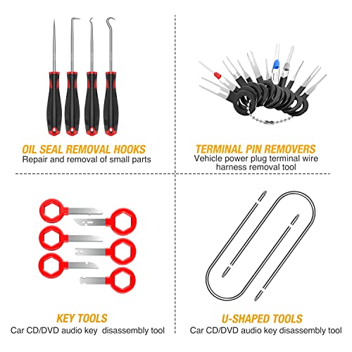Image of GOOACC 88Pcs Auto Trim Removal Tool and Push Pin Retainer Clip Set