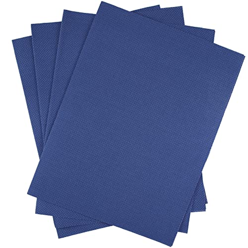 Image of KCS 4 pc of 12 inch x 18 inch 14CT Counted Cotton Aida Cloth Cross Stitch Fabric (Jeans Blue)