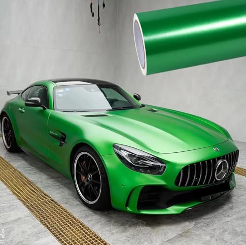 Image of WALLMATE Satin Flame Geen Car Sticker Self Adhesive Bubble Free Vinyl Wrap for Car, Scooty, Cycle, Bike and Other Vihicle Interior & Exterior Decoration (Flame Green, 20X200 in)