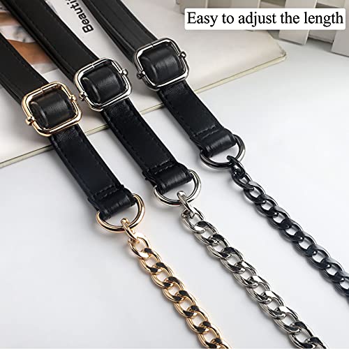 BEAULEGAN Handbag Chain Strap Adjustable - Replacement for Shoulder Crossbody Bag 140 cm Long (Black/Gold) - Image 4