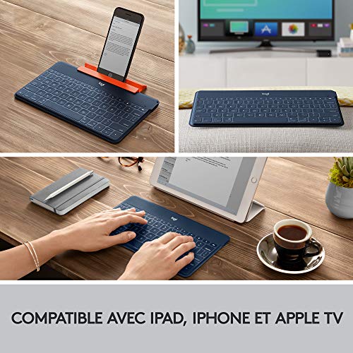 Logitech Keys To Go Clavier Bluetooth ultra fin et ultra léger pour iPhone iPad Apple TV et tous les appareils iOS pâle - vue 3