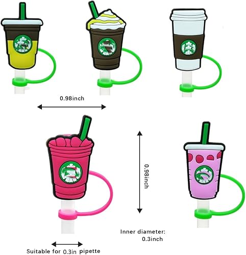 Miniatura 2 de BUKBUVLO Straw Cover Cap Set of 8, Reusable Silicone Straw Topper Compatible with Stanley 30 oz 40 oz Tumbler, 8mm Straw Top Covers for Water Cups