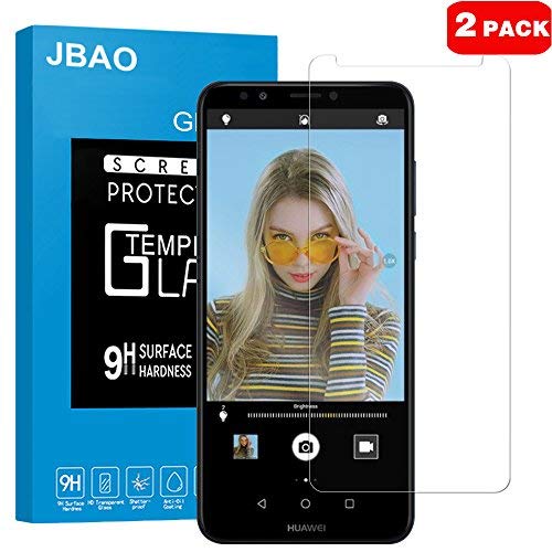 [2-Pack] Jbao Direct compatible with Huawei Y7 2018/Y7 Prime 2018 Screen Protector, [Anti-fingerprint] [HD Clear] [Bubble-Free] [Scratch-Resistant] 2.5D Tempered Film for Huawei Y7 2018 Prime 2018