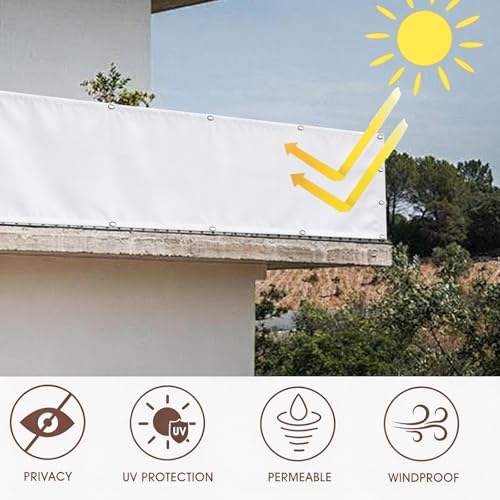 Filet occultant 75 x 240 cm blanc opaque avec attaches de câble - 3