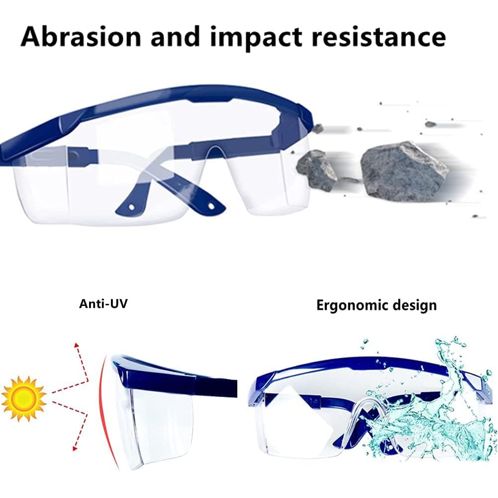 Safety Schutzgläser,3 Paar Schutzbrille für Brillenträger Anti-Fog Schutzbrille Professionelle Arbeitsschutzbrille für Kinder Erwachsene Augenschutz PC-Gläsern für Outdoor-Aktivitäten