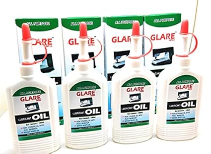 Glare Impex White Sewing Machine Oil for Commercial & Industrial use 100ml/3.40 Oz X 4